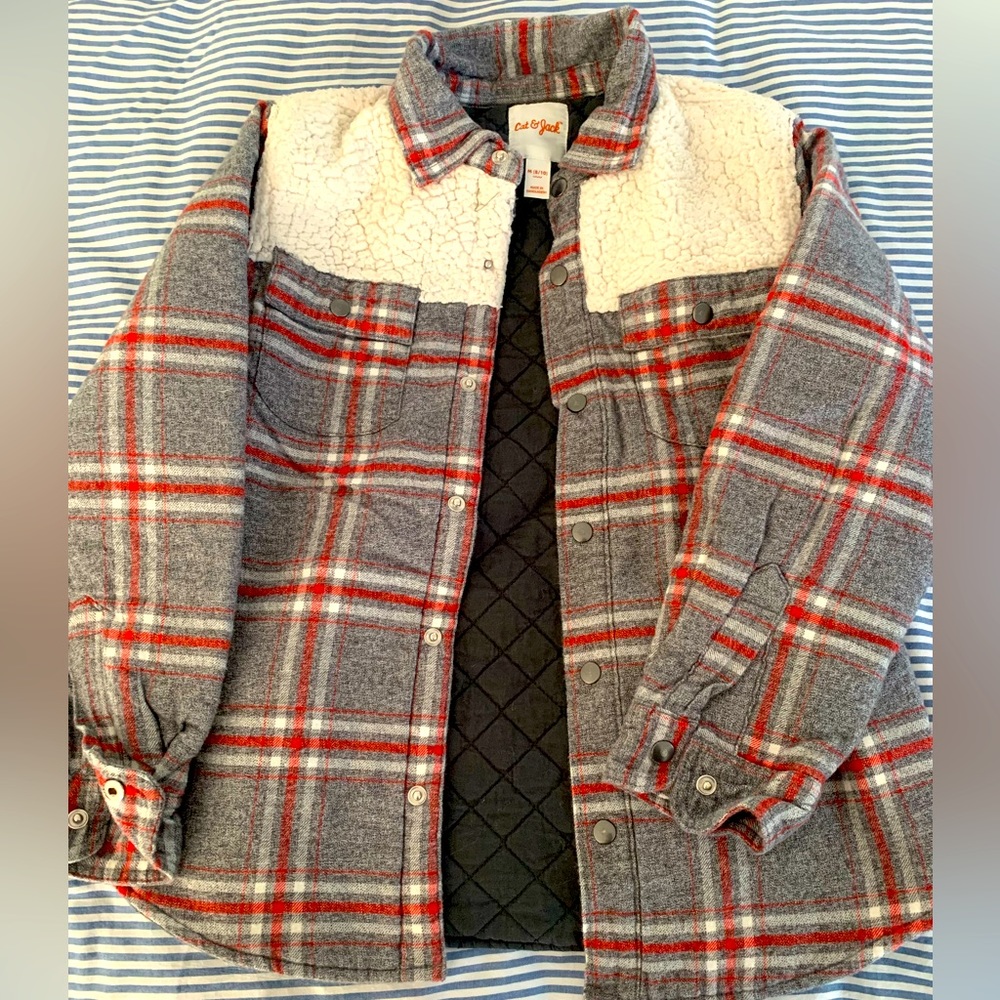EUC! Cat & jack plaid oversize shirt